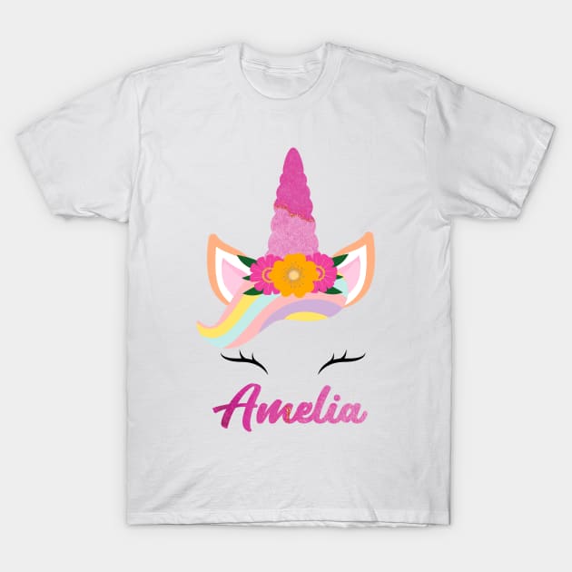 Name amelia unicorn lover T-Shirt by Gaming champion